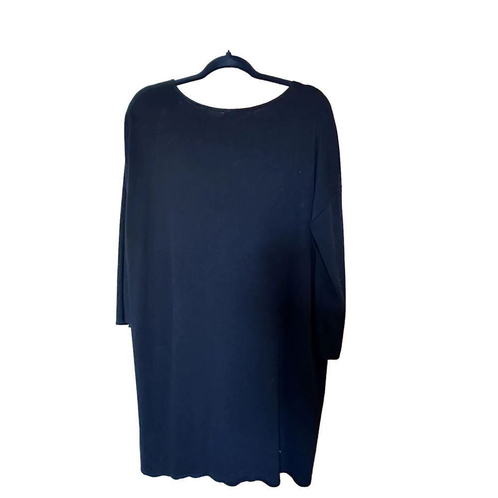 Eileen Fisher Dress Tencel Black White Color Block Knit Pullover XL *READ* - Picture 5 of 8